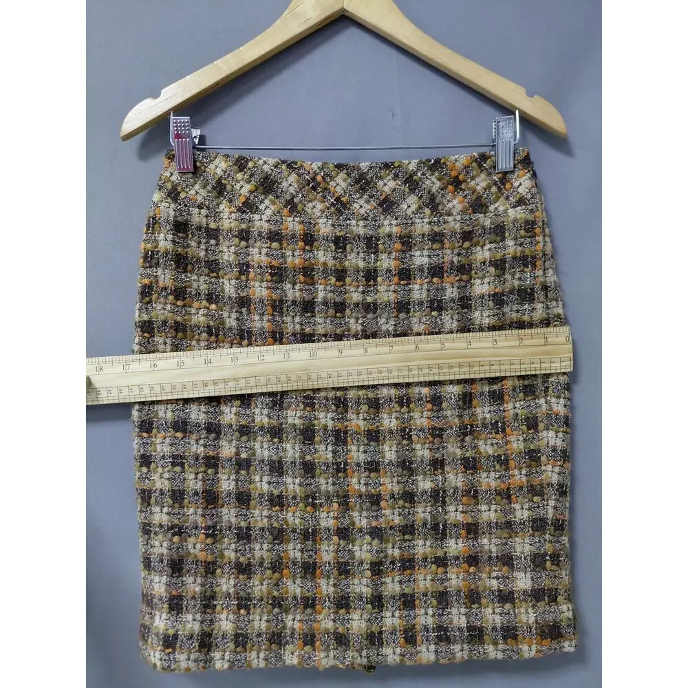Ann Taylor LOFT Petites Wool Blend Multicolor Pencil Mini Skirt Women Size 0P